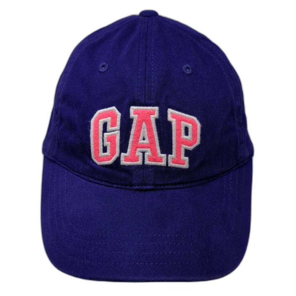 Gap Baseball Cap Blue M Cotton Slideback Pink White Embroidered Logo 6 Panel Hat